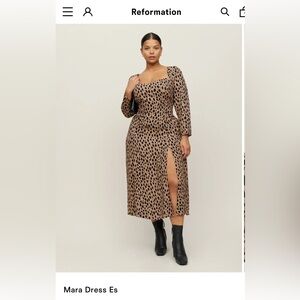 Reformation Mara Dress Es Bobcat - Size 14